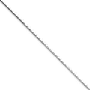 0.8mm, 14k White Gold, Round Snake Chain Anklet, 9 Inch